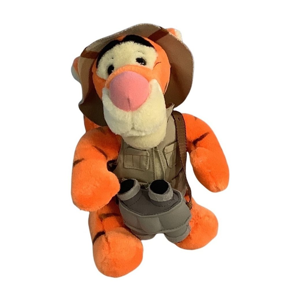 Disney World Tigger Safari Explorer10” Plush Binoculars Hat Vest Stuffed Animal